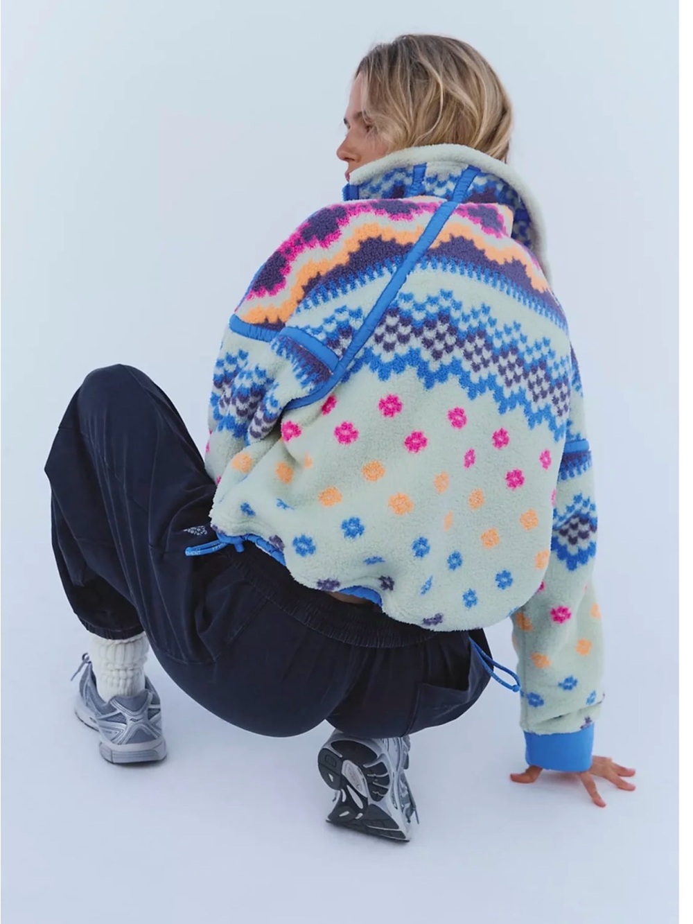 Free People Mountain High Printed 1/2 Zip Fleece Pullover - Picture 4 of 4
